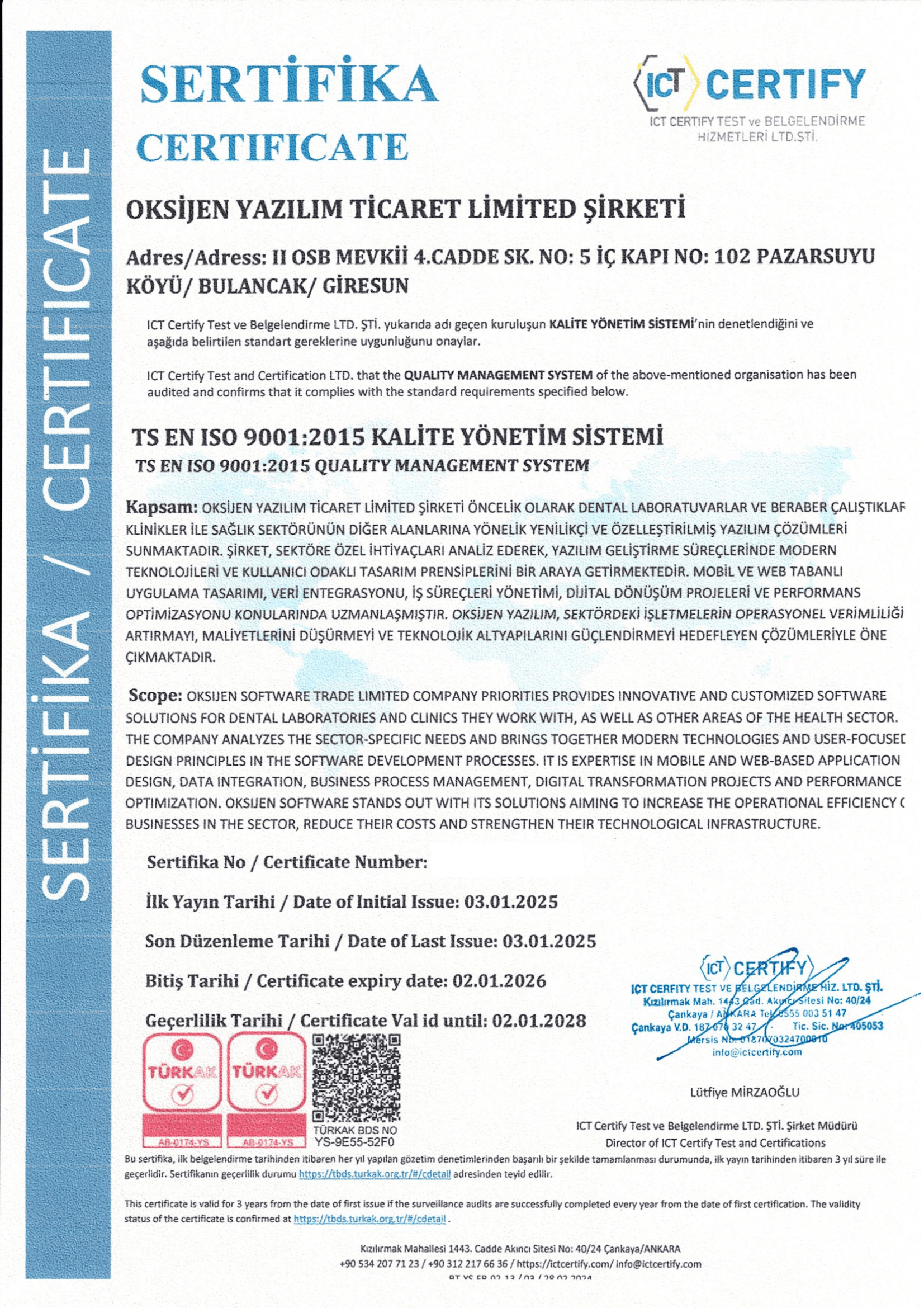 TS EN ISO 9001:2015